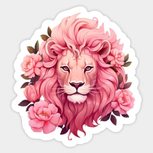 Pink Lion Sticker